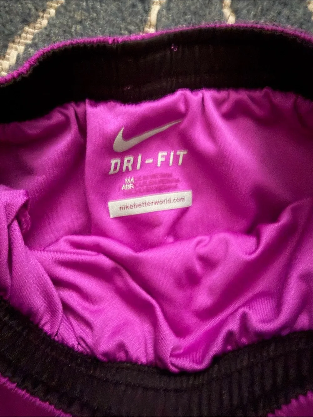 Bundle of Nike Girls Teal and Purple Wave-Print Athletic Shorts and Magenta